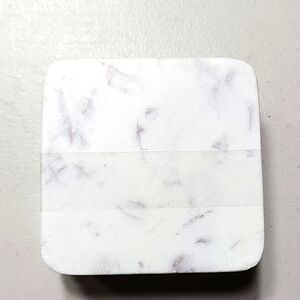 White Marble Coasters Square 4 pc Set 4 x 4 in NEW